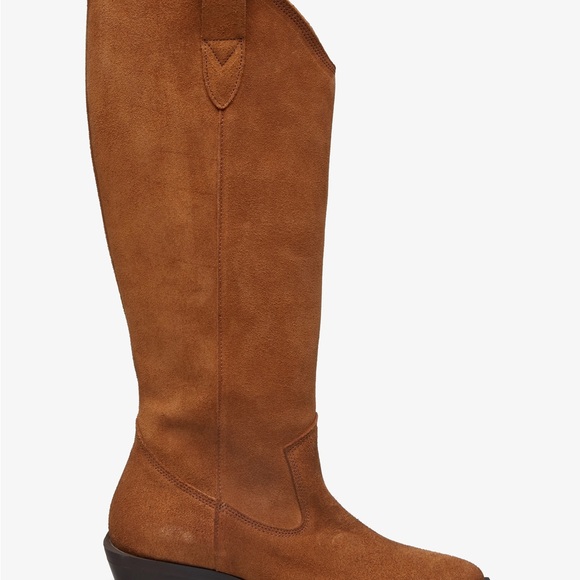 Tony Bianco Brown Heeled Boots Suede Western - Picture 3 of 6